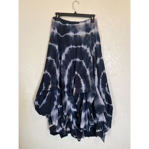 Solitaire Tie Dyed Maxi Boho Bubble Pick-up Skirt - Small